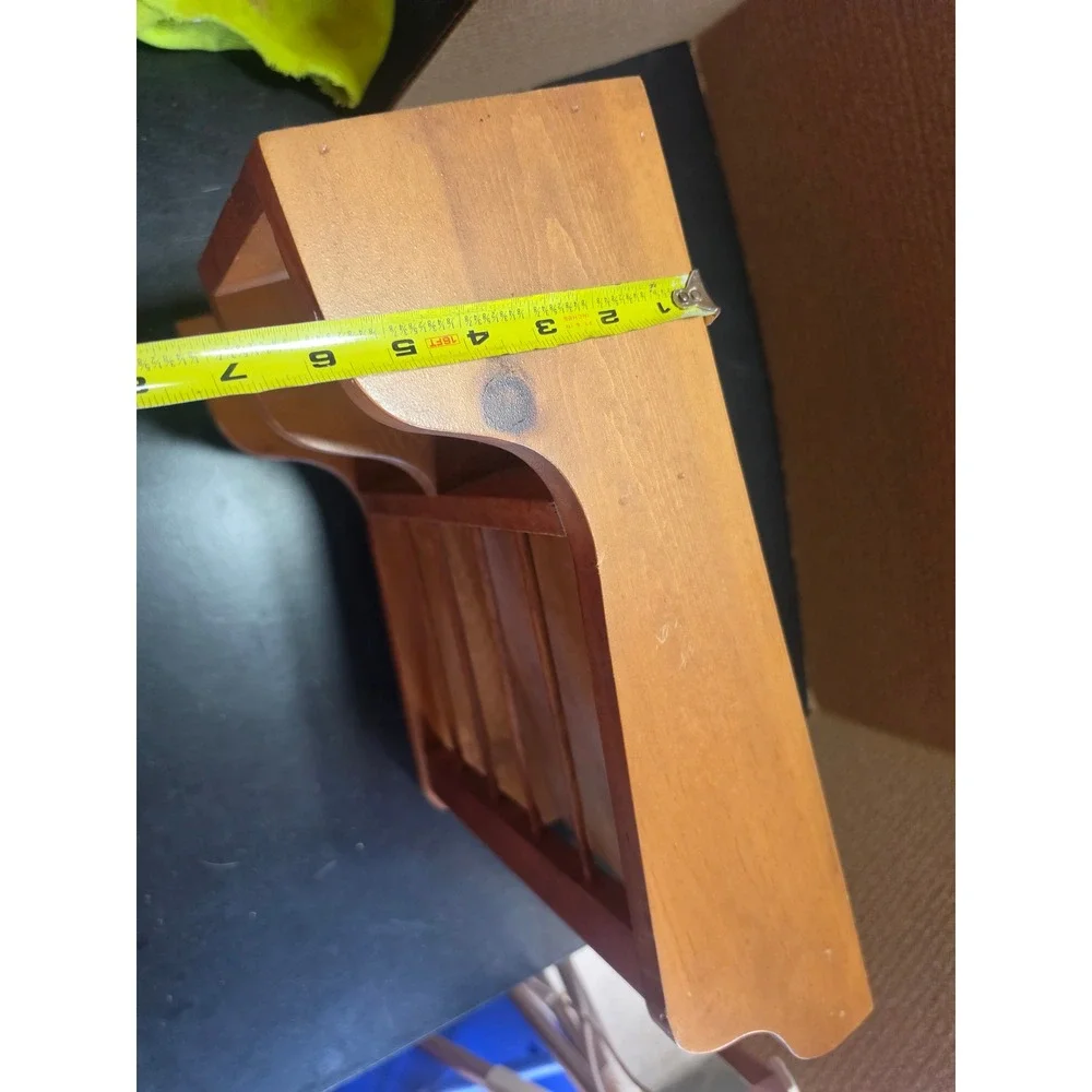 Vintage Style Wood Wall Mount Magazine Rack Toilet Paper Holder Storage Shelf